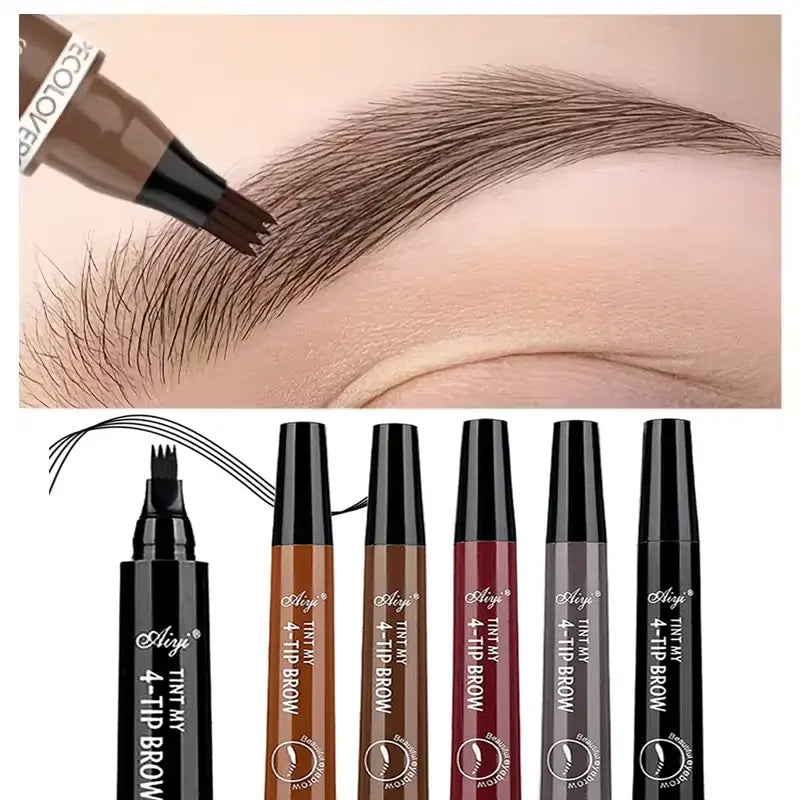 Crayon à sourcils microblading Saliha 26 avec 4 pointes, waterproof et longue tenue, pour des sourcils parfaitement dessinés.