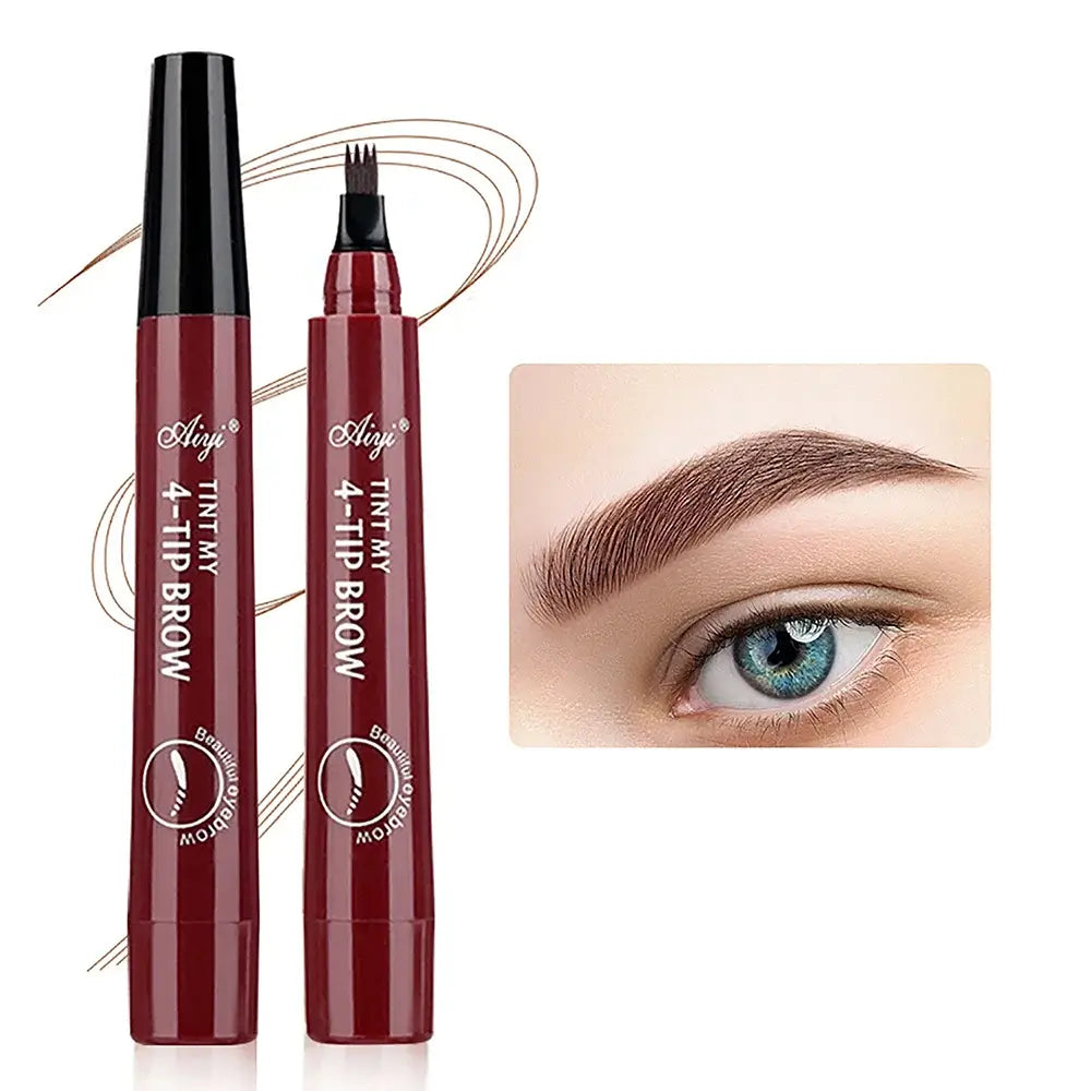 Crayon à sourcils microblading Saliha 26 avec 4 pointes, waterproof, longue tenue, application précise pour des sourcils naturels
