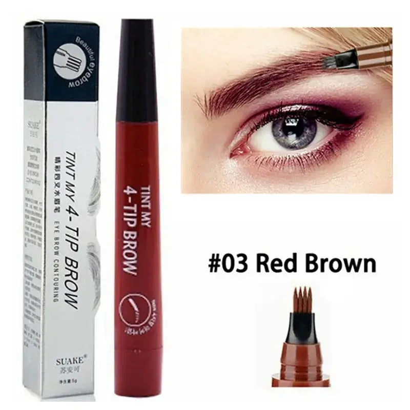 Crayon à sourcils microblading Saliha 26 avec 4 pointes, waterproof, longue tenue, pour un maquillage précis et naturel