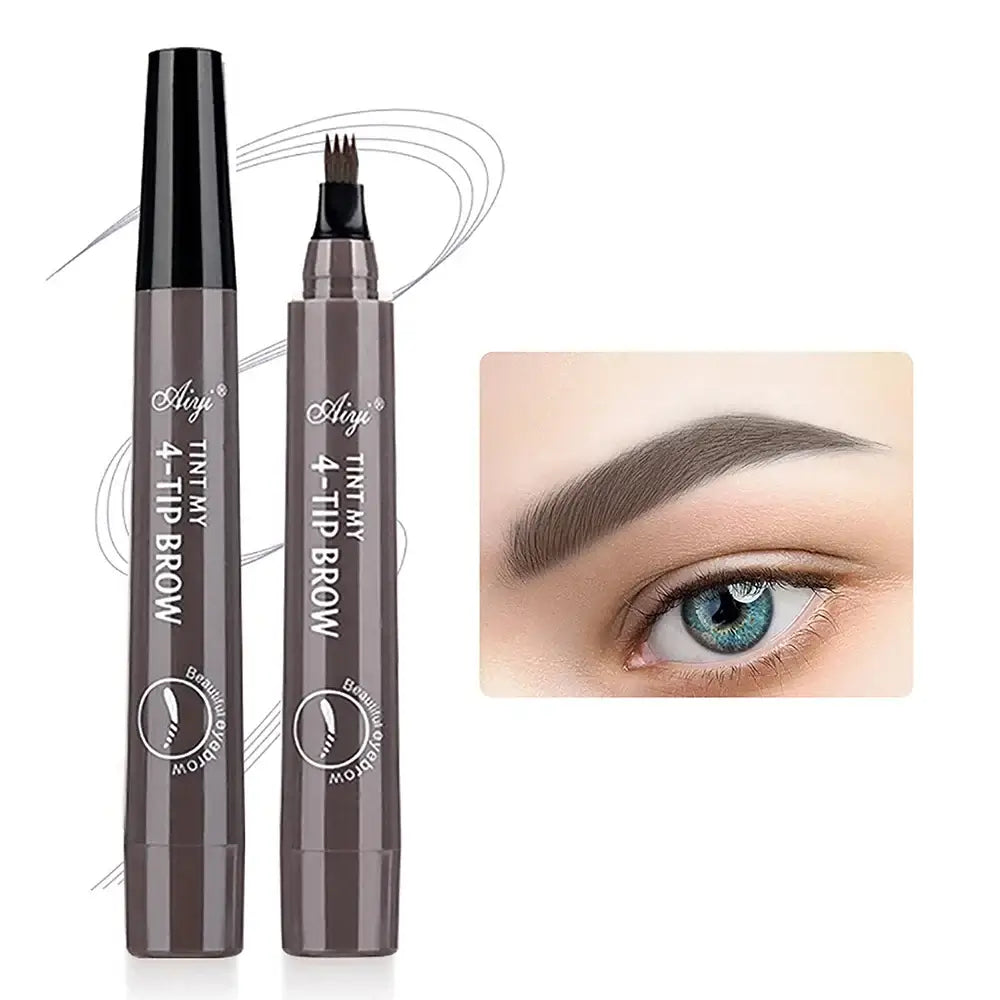 Crayon à sourcils microblading Saliha 26, 4 pointes, waterproof, longue tenue, pour un maquillage précis et naturel.